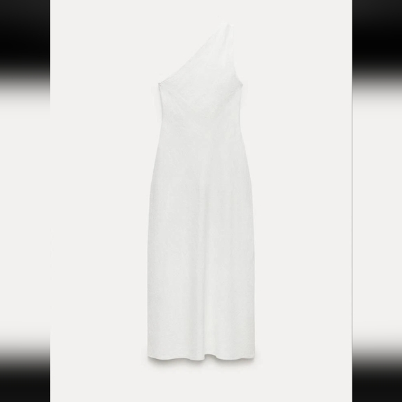 Zara Asymmetrical Linen Maxi Dress - Picture 8 of 13